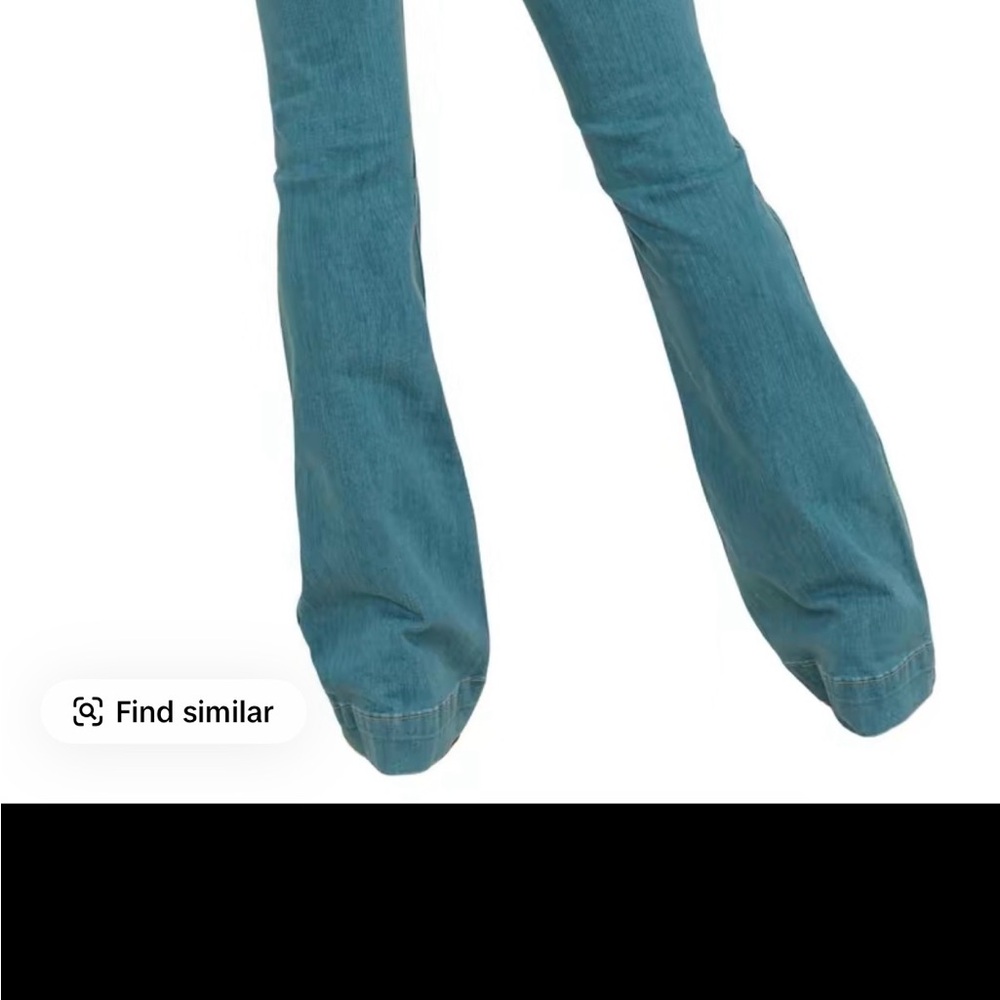 Kimes Ranch Light Blue Flare Jeans with Signature Back Stitch 0/36 - Picture 5 of 7